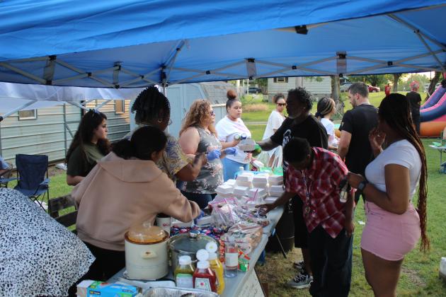 Food was available for sale to raise money for a local man.