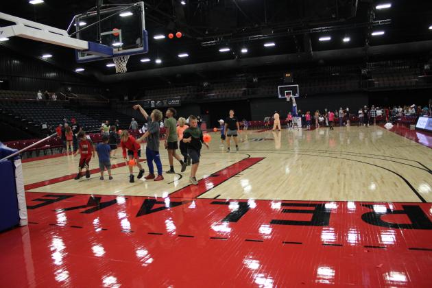 Kids play after the game.