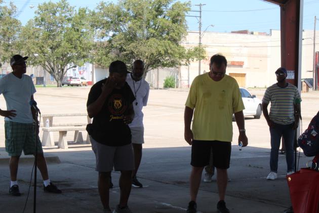 Dunbar Heights Community President Timmy Young speaks at the Juneteenth Prayer Service.