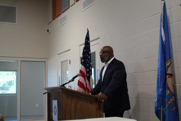 Superintendent Darryl Fields speaks and gives the invocation.