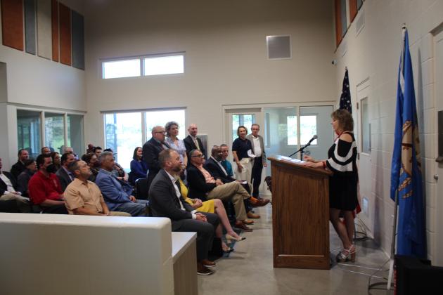 OJA Board Chair Karen Youngblood recognizes some of the people who were instrumental in working towards the Next Generation Campus.