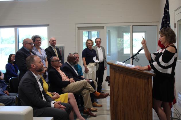 OJA Board Chair Karen Youngblood recognizes some of the people who were instrumental in working towards the Next Generation Campus.