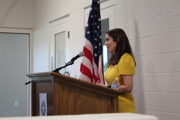 OJA Executive Director Rachel Holt speaks at the ribbon-cutting ceremony on June 24.