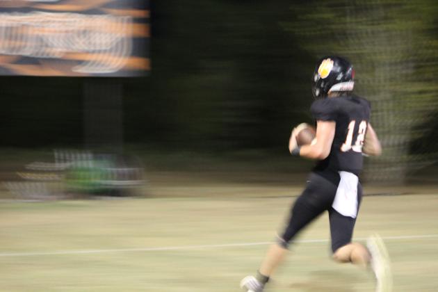 After running half the field, Maud senior Gavin Ridge makes a touchdown during the home game against Depew on Aug. 26. Maud won their first game of the season, 52-6. Countywide &amp; Sun/Natasha Dunagan