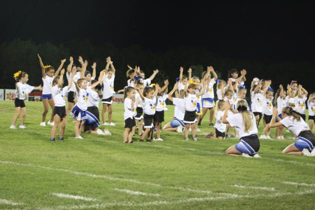 The Little Miss Wild Kitty cheerleaders perform.