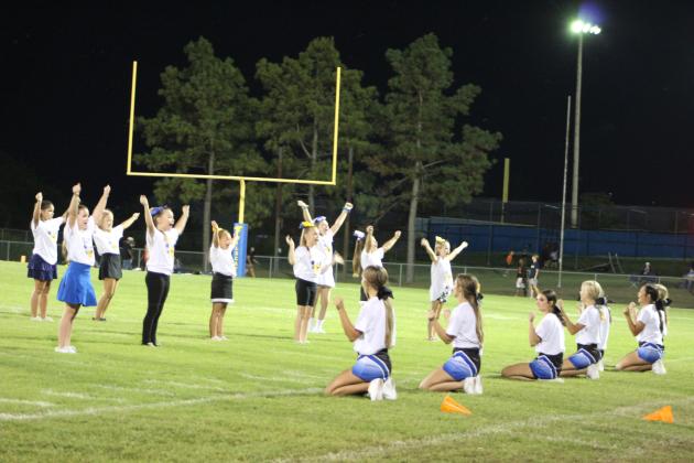 The third through fifth-grade cheerleaders also performed that night. They were led by Asa Ward, Kaelyn Roberts, Keelie Holliday, Braylie Freeman, Addison Burris and Lexi Caudle. Countywide &amp; Sun/Natasha Dunagan