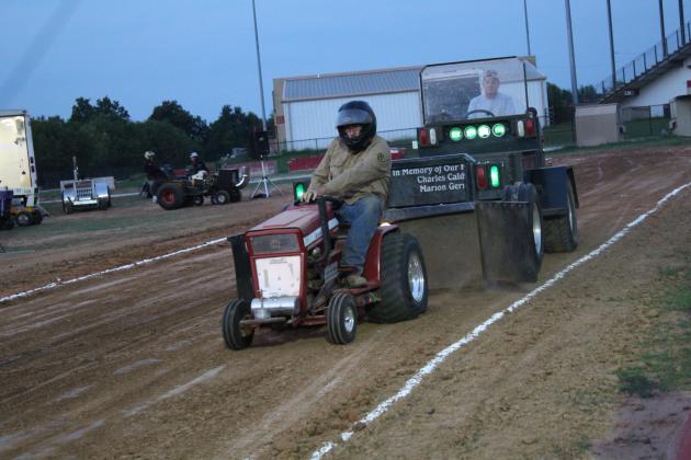 Kevin Judge, participates in the Garden Tractor Pull on his 314 International, pulling a 161.59 on Sept. 10 at the Pottawatomie County Free Fair. Countywide &amp; Sun/Natasha Dunagan