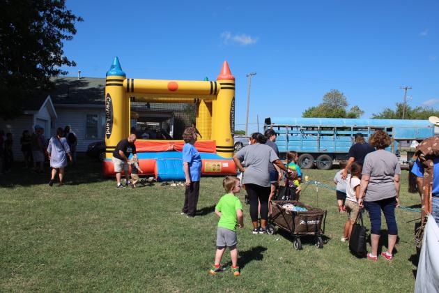 Frontier Days Kids Zone - Almeda Dyer, age 90, watches over the kids.