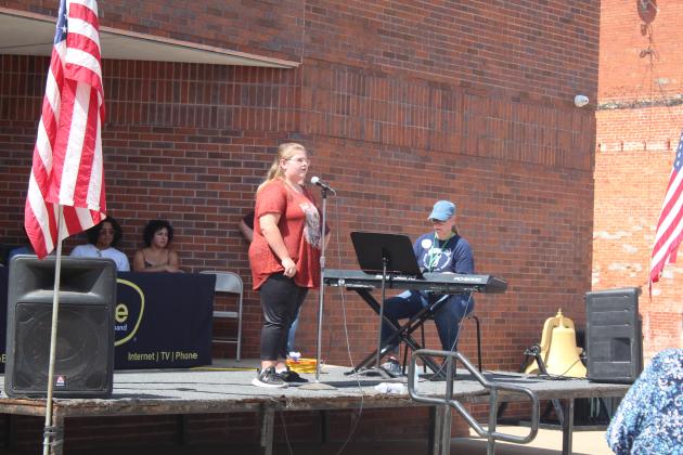 A Silver Arts Academy student sings "Beauty and the Beast" during Frontier Days on Sept. 17.