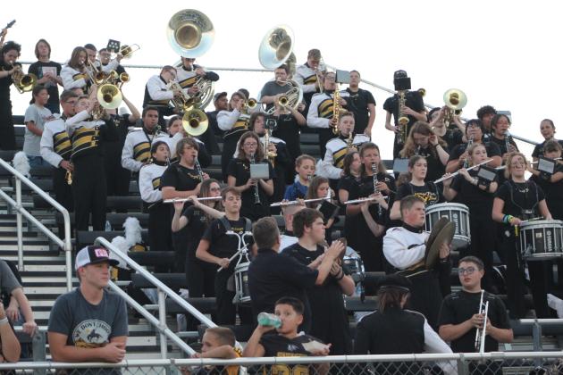 The Savage Pride Band performs in the stands during the home football game on Sept. 23. Countywide &amp; Sun/Natasha Dunagan