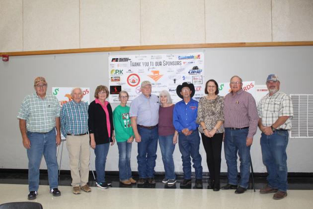 The Beef Quiz Bowl Committee for the Pottawatomie County Cattlemen's Association pose following the event on Oct. 22. They are, from left, Bob White, Dorn Weaver, Nancy Weaver, Donna Schoemann, David Turner, Candace Southard, Robert Freeman, Debbie Rasure, Steve Rasure and Robert Henson. The committee has been planning the quiz bowl since last Dec. Countywide &amp; Sun/Natasha Dunagan