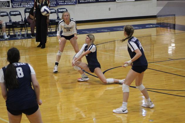 Shawnee senior Tieryn Taylor gets low to counter the ball during the Senior Night game with Coweta on Sept. 29. Countywide &amp; Sun/Natasha Dunagan