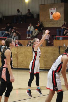 Macomb sophomore Brenna Beauchamp makes a free throw during the third quarter of the home game against Paden on Nov. 4. Macomb lost, 30-49. Countywide &amp; Sun/Natasha Dunagan