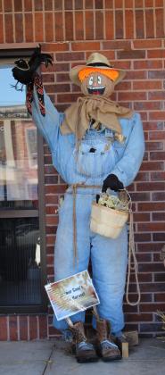 "Farmer Caw's Crow Harvest" - a collaboration between City of Tecumseh Payroll Clerk Sarah Clark and Court Clerk Beth Jeffcoat - won first in the City of Tecumseh Employee Scarecrow Contest. Countywide &amp; Sun/Natasha Dunagan