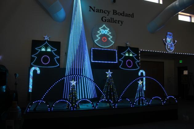 A light show set to Christmas music can be seen at the Paul and Ann Milburn Center in Shawnee before Dec. 24. Pottawatomie County Museum Director Ken Landry said this is the first year for the light show. It was planned to be outside, but it was moved indoors since there is no fence enclosing the complex yet. They have raised $10,000 of the $30,000 needed. On Dec. 16 and 17, the museum will be open 6-9 pm for a nighttime light show. Admission will be free. The museum is open Tues. - Sat., 10 am-4 pm.