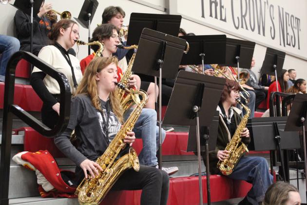 The Dale High School Jazz Band performs between the girls and boys games on Jan. 13. Countywide &amp; Sun/Natasha Dunagan