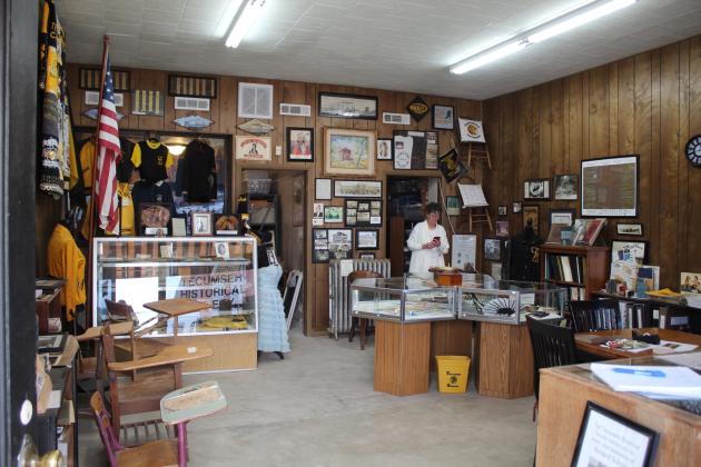 The Alumni and School Room of the Tecumseh Historical Society and Museum includes a display on Superintendent Alva Melot and on Barnard Elementary School. It is located in the Dickson Building at 114 S. Broadway. Shown is Board Treasurer Jan Parker. Countywide &amp; Sun/Natasha Dunagan