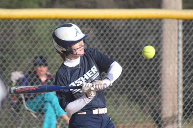 Asher senior Kayla Easter prepares to send the ball flying in the third inning of the home game with Varnum on March 31. The Lady Indians won, 4-2. Countywide &amp; Sun/Natasha Dunagan