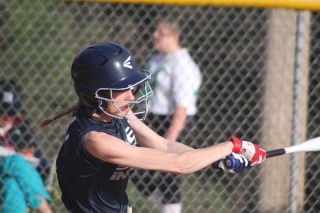 Asher junior Ryleigh Reeser makes contact at bat in the fourth inning of the home game with Varnum on March 31. The Lady Indians won, 4-2. Countywide &amp; Sun/Natasha Dunagan