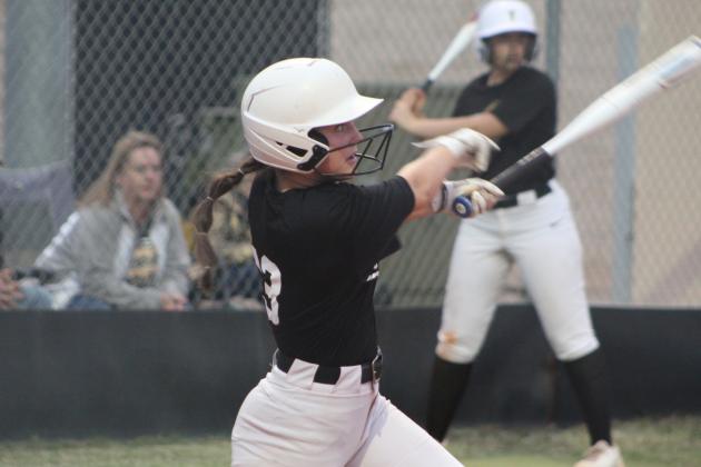 Tecumseh's Taylor Gage hits a double in the second inning of the second home game on April 4. They won that game against Westmoore, 15-5, and with Latta, 6-4. Countywide &amp; Sun/Natasha Dunagan