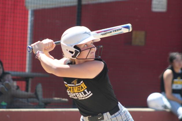 Tecumseh's Steeli Mitchell prepares to hit a single in the second inning of the Dale Festival game with Silo on April 13. Held at Dale, the game was won by the Lady Savages, 11-9. Later that day, they lost to Southmoore, 6-10. Countywide &amp; Sun/Natasha Dunagan