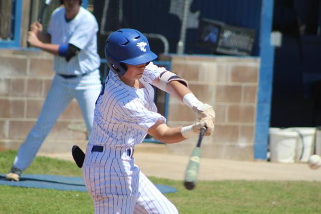Bethel's Connor Anthony lines up with the ball in the home game with Prague on April 14. The Wildcats won, 9-1. Countywide &amp; Sun/Natasha Dunagan