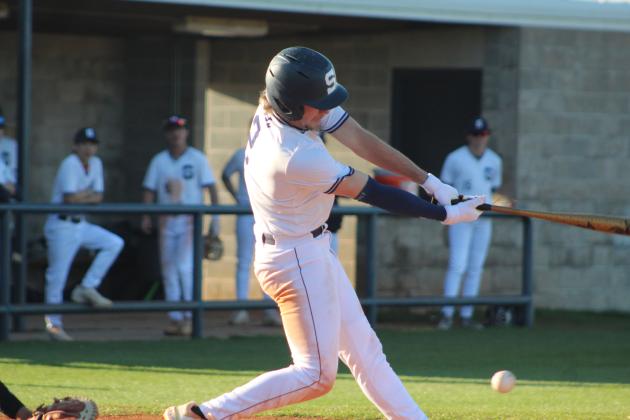 Shawnee's Easton O'Dell takes his turn at bat in the first inning of the home game with Will Rogers on March 28. The Wolves won, 10-0. Countywide &amp; Sun/Natasha Dunagan