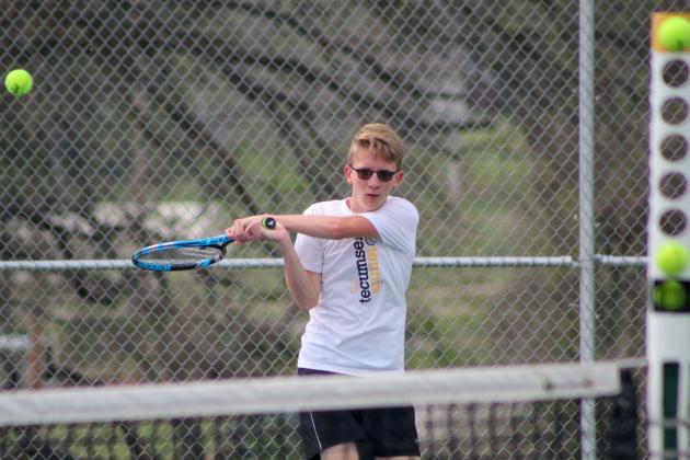 Tecumseh's Jessy Thoma makes a return in the #1 Singles of the Tecumseh Tennis Tournament on April 4. Tecumseh High School hosted seven teams, and Thoma placed sixth. The Tecumseh Boys Tennis Team placed fourth overall. Countywide &amp; Sun/Natasha Dunagan