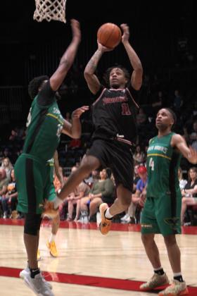 Potawatomi Fire Forward Ruston Hayward is fouled as he aims at the basket in the fourth quarter on June 19 at FireLake Arena. The Fire came from behind to win the TBL Central Conference Regionals against the Seattle Super Hawks, 124-114. They will go on to play in the TBL Finals against the St. Louis Griffins, with the games dates announced on potawatomifire.com. Countywide &amp; Sun/Natasha Dunagan