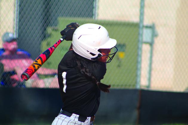 Tecumseh senior Serenity Jacoway hits a home run in the second inning of the Aug. 22 game with Holland Hall. Countywide &amp; Sun/Natasha Dunagan