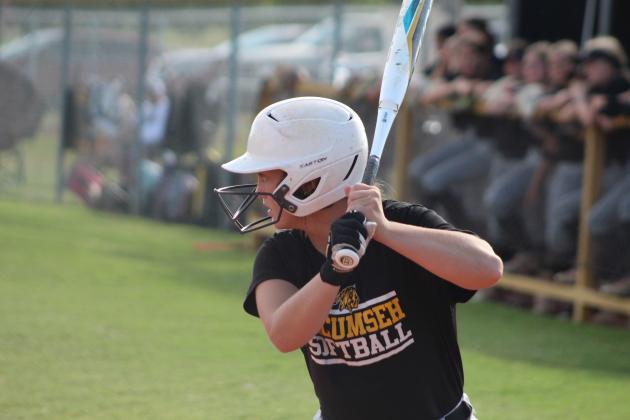 Tecumseh junior Jessi Hull goes to bat and ends up walking, as did several of her teammates, in the second inning of the home game with Cleveland on Aug. 14. The THS fast pitch team won, 17-0. Countywide &amp; Sun/Natasha Dunagan