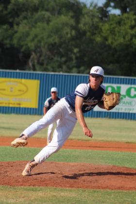 Asher senior Brogan Culwell watches the results of his pitch in the fourth inning of the Sept. 5 home game against Byng. The Asher Indians lost, 2-7. Countywide &amp; Sun/Natasha Dunagan