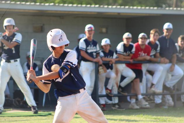 Asher sophomore Colton Johnston prepares for a hit in the fourth inning of the Sept. 5 game with Byng. The Indians lost, 2-7. Countywide &amp; Sun/Natasha Dunagan