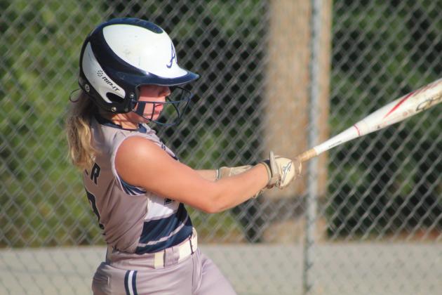 Asher sophomore Preslee Taylor takes her turn at bat in the first inning of the Sept. 5 game with Roff. The Lady Indians lost, 4-8. Countywide &amp; Sun/Natasha Dunagan