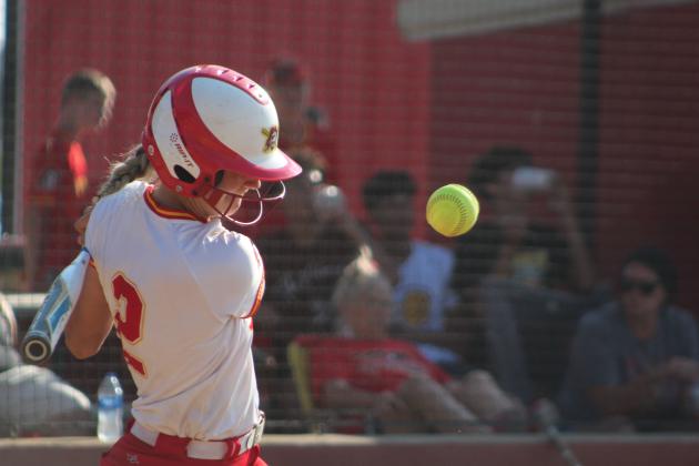 Dale's Kinley Patten takes her turn at bat during the Aug. 31 game at Dale. The Lady Pirates won 12-0. Countywide &amp; Sun/Natasha Dunagan