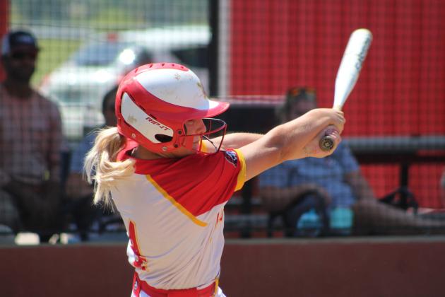 Dale’s Reece Herring hits a single.