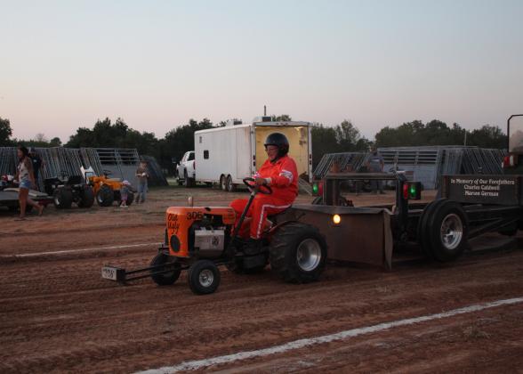 Dale Caldwell drives "Old Ugly" during the Garden Tractor Pull at the Pottawatomie County Free Fair on Sept. 9. Countywide &amp; Sun/Natasha Dunagan