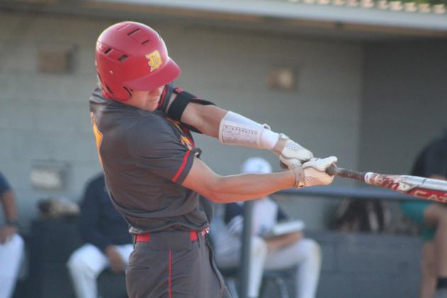 Dale's Dayton Forsythe hits a home run in the fourth inning of the Sept. 25 game at Asher. The Pirates won, 15-9, and have since won the Class A Regional Tournament, beating Byng twice and losing once to Rattan. They went on to play in the Class A State Quarterfinals on Oct. 5 at Edmond Memorial Field and lost to Silo, 3-4. The Dale Pirates end their season with a record of 20-10. Countywide &amp; Sun/Natasha Dunagan