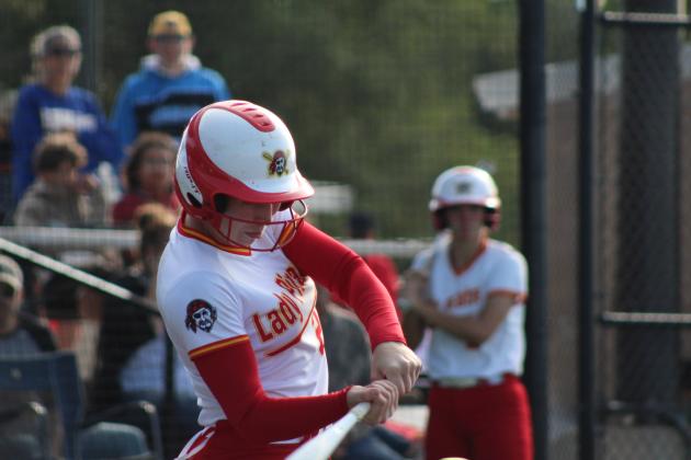 Dale's Teague Muncy hits a triple in the fifth inning of the Class 2A State Semifinals, Oct. 6 at FireLake Ball Fields. Countywide &amp; Sun/Natasha Dunagan