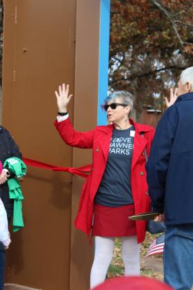 City Manager Andrea Weckmueller-Behringer speaks.