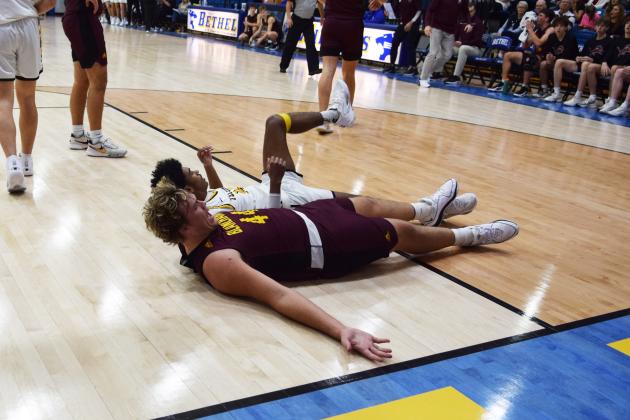 Tecumseh gets fouled by Blanchard, much to their dismay, during the First United Basketball Classic tournament against Blanchard last Friday night.  Countywide/Sun Julie Talton