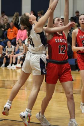 Asher's Gracie Swinney steals the ball and tries for a basket in the fourth quarter of the Jan. 12 home game with Vanoss. The Lady Indians lost, 17-46. Countywide &amp; Sun/Natasha Dunagan