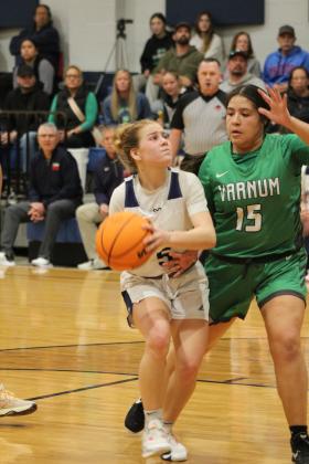 Asher's Delanie Templeton drives toward the basket in the home game with Varnum on Jan. 2. The Lady Indians lost, 38-52. Countywide &amp; Sun/Natasha Dunagan