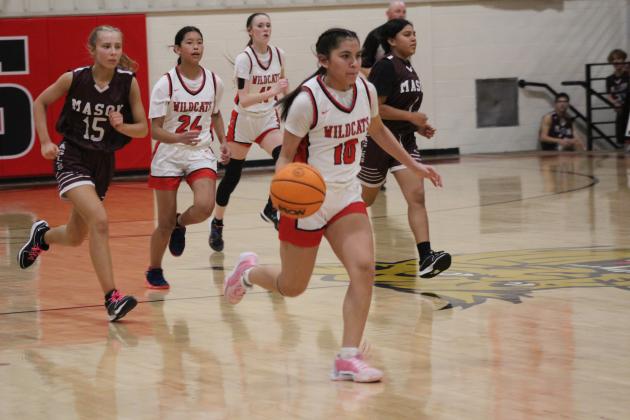 Earlsboro freshman Mia Tanyan takes the steal to the hoop for two points during the Senior Night home game with Mason, Feb. 3. The Lady Wildcats won, 49-24. Their District 8 game will be today in Cement at 6:30 pm. Countywide &amp; Sun/Natasha Dunagan