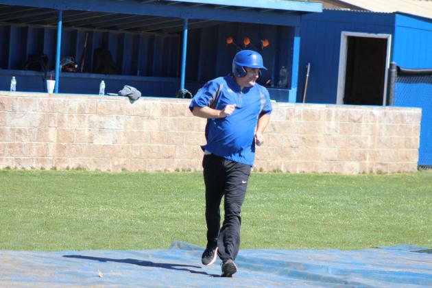 Bethel alum Rusty Lynch runs home after hitting a home run during the Alumni Home Run Derby at the Bethel Bash on March 2. This is an annual kickoff event organized by the Bethel Home Run Club. Countywide &amp; Sun/Natasha Dunagan