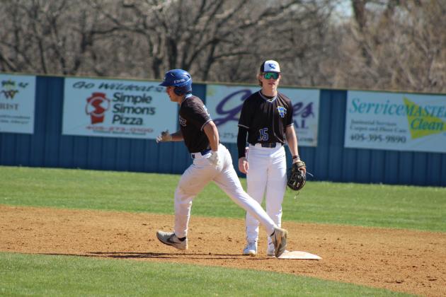Bethel's Bryce Tapley runs to third as Gavin Lynch plays second base during the Alumni Home Run Derby at the Bethel Bash on March 2. Countywide &amp; Sun/Natasha Dunagan