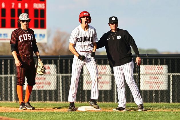 North Rock Creek's Owen Payne gets the team fired up on his single. Photo courtesy of Gowin Photography