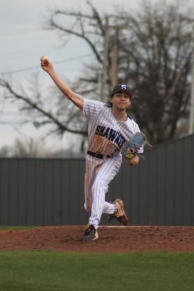 Shawnee freshman Derrocks Criswell sails one over home base during the home game with Harrah on March 22. Harrah won both games in the double header, 8-0 and 3-1. Countywide &amp; Sun/Natasha Dunagan