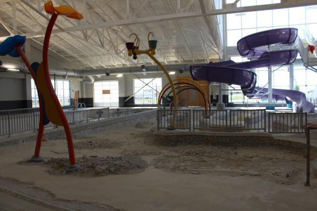 The pool will reopen this summer after a dehumidifier arrives, the pool is replastered, and the slide is painted.