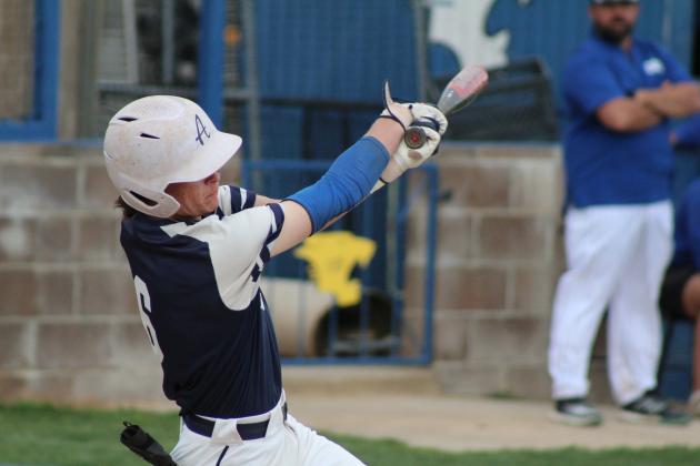 Asher junior Kelby Fowler hits a single during the Bethel Festival in the Bethel game, March 29. The Indians lost to the Wildcats, 5-14, but they won against the OKC Mets, 4-2. Countywide &amp; Sun/Natasha Dunagan